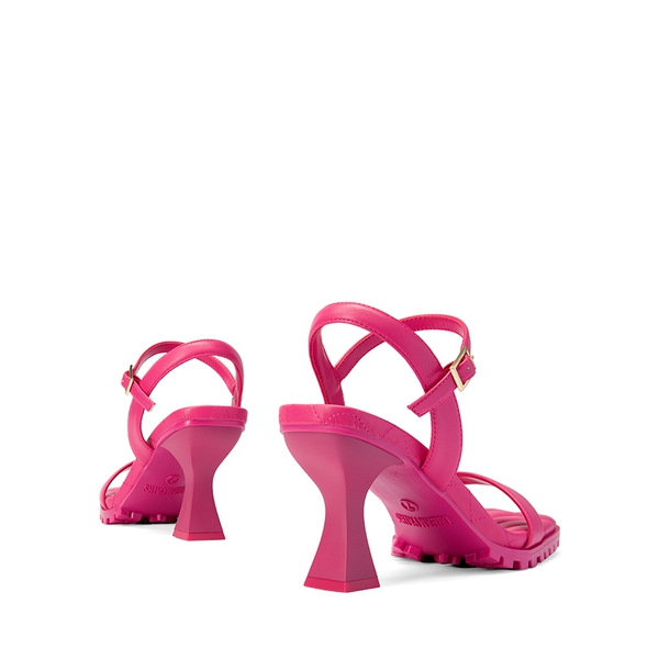 [Wonder Cloud] Athena Square Toe High Stiletto Heel Sandals - HOT PINK - 5